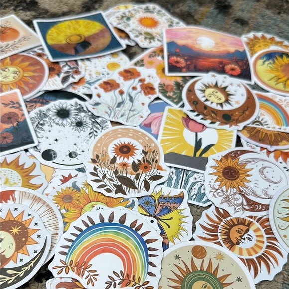 Sunshine and Floral Sticker Collection of 50 stickers - Picture 3 of 6
